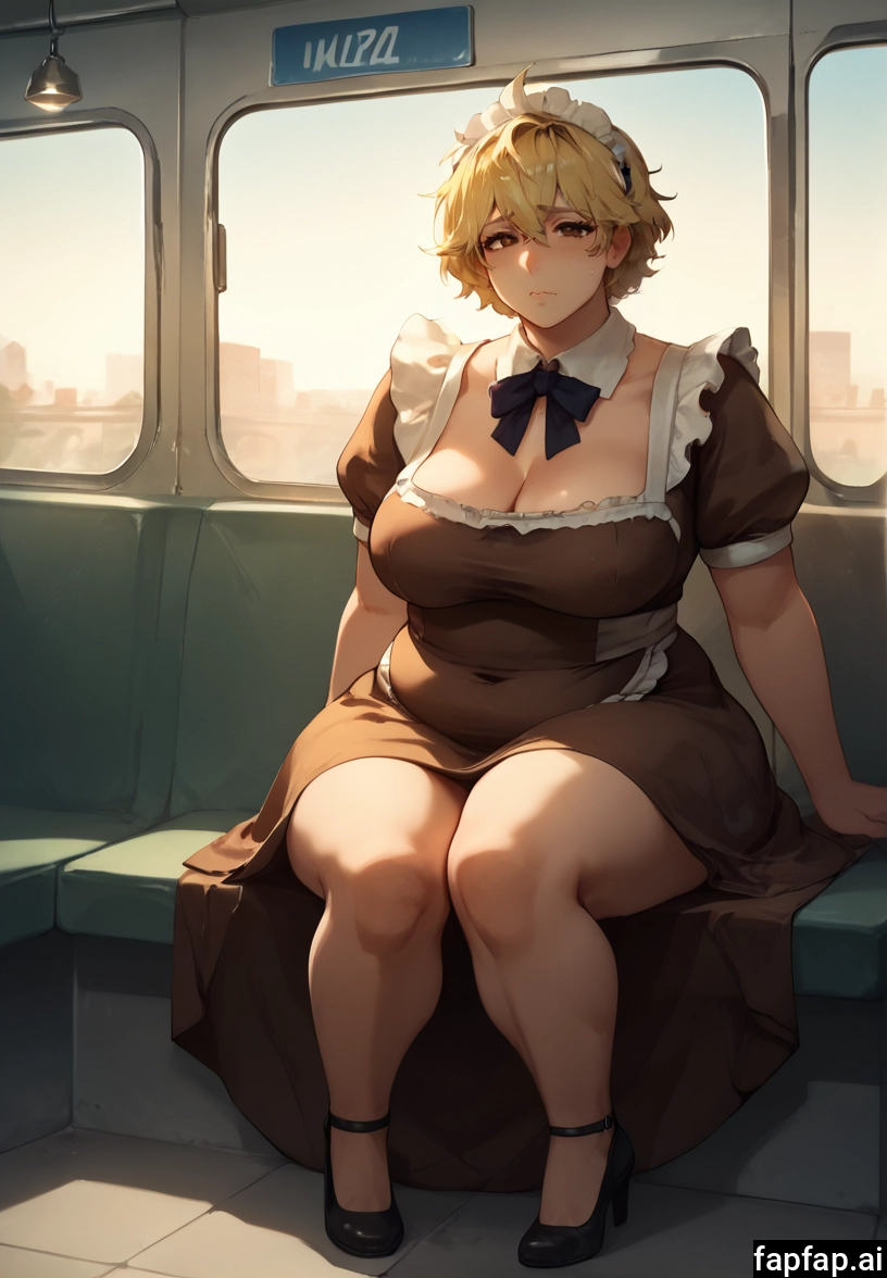 1girl, breasts, dress, sitting, solo, blonde hair · Yamete.gg