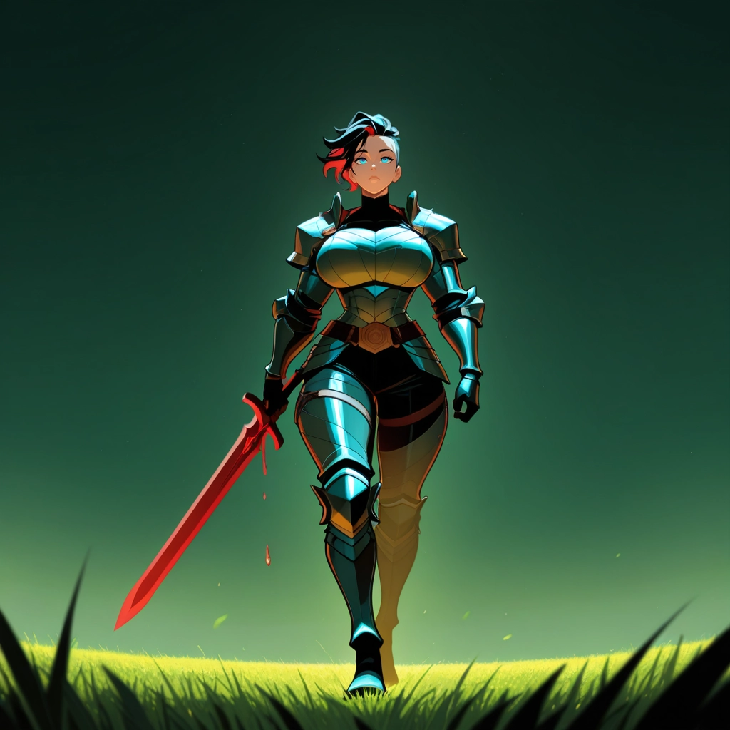 1girl, weapon, armor, sword, breasts, solo · Yamete.gg