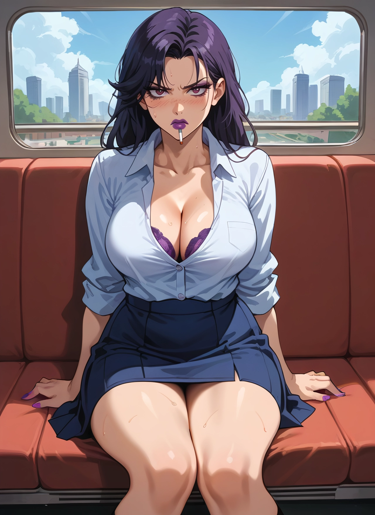 breasts, 1girl, skirt, underwear, cleavage, bra · Yamete.gg