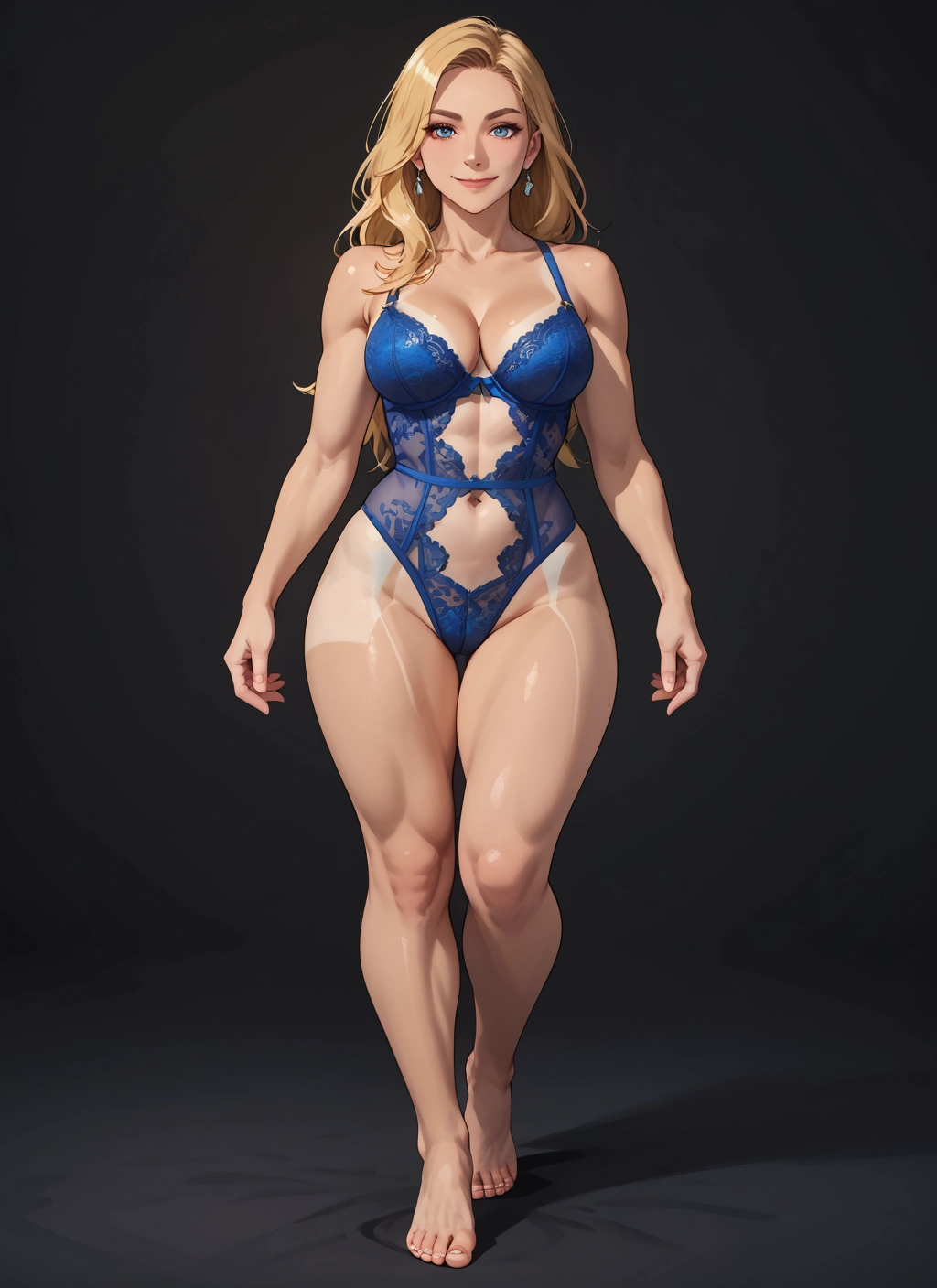1girl, blonde hair, breasts, jewelry, earrings, underwear · Yamete.gg