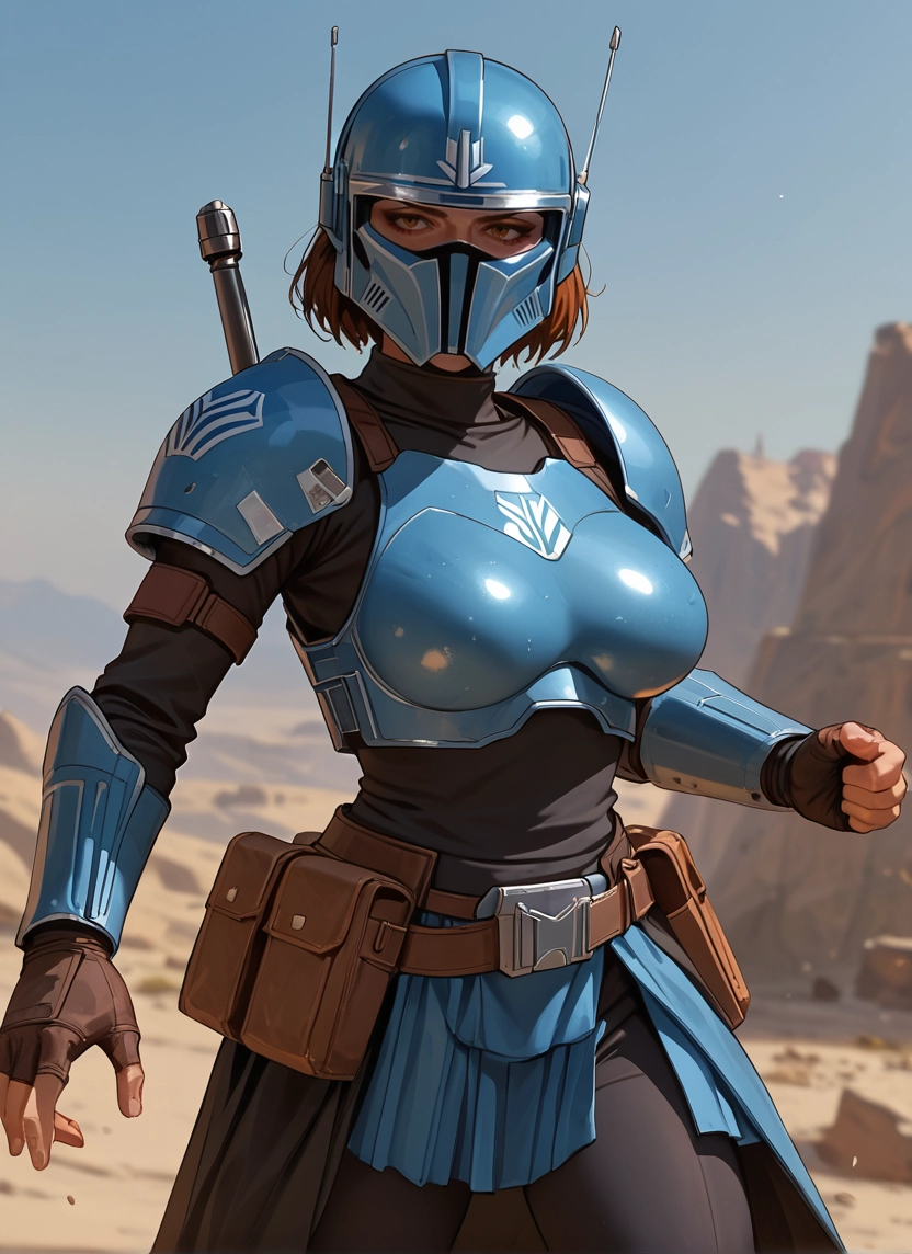 1girl, solo, gloves, armor, helmet, fingerless gloves · Yamete.gg