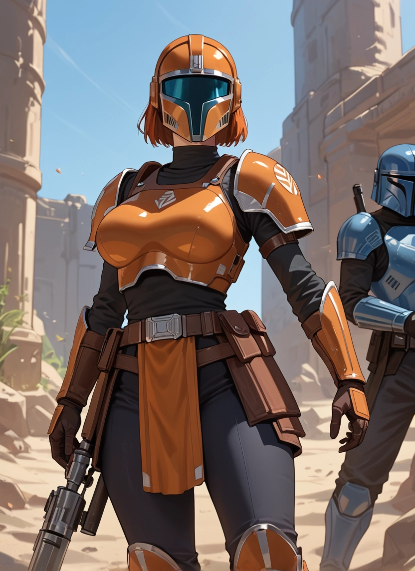 weapon, gun, 1girl, armor, helmet, gloves · Yamete.gg