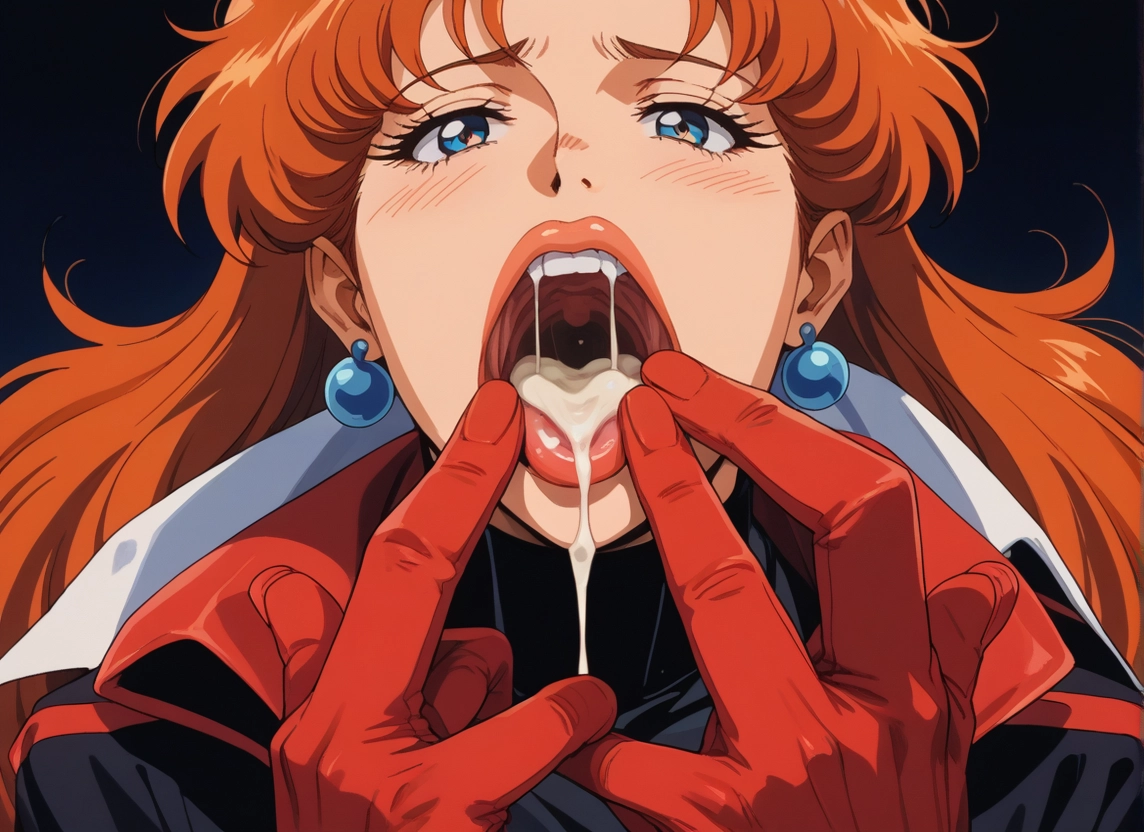 1girl, solo, gloves, jewelry, cum, blue eyes · Yamete.gg