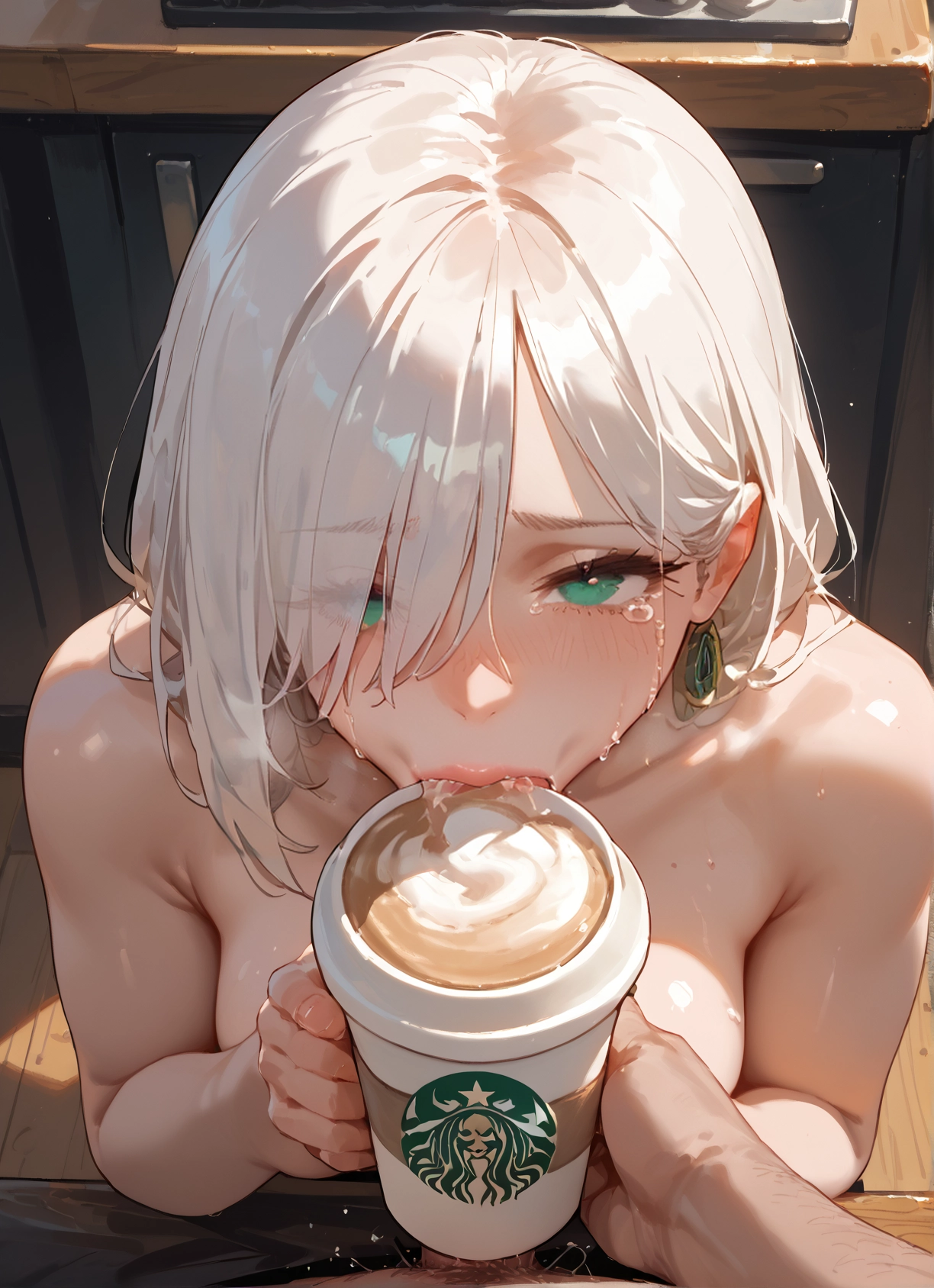1girl, 1boy, hetero, jewelry, earrings, breasts · Yamete.gg