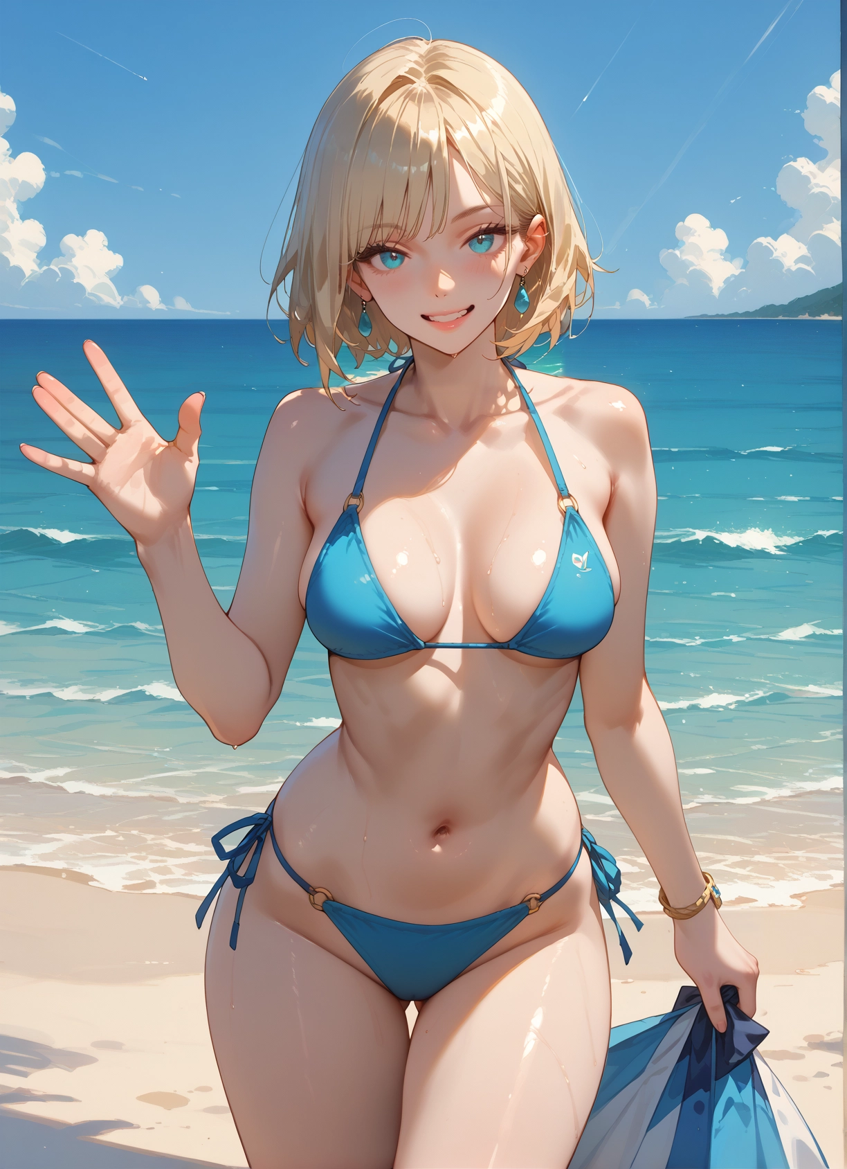 1girl, swimsuit, bikini, breasts, solo, jewelry · Yamete.gg