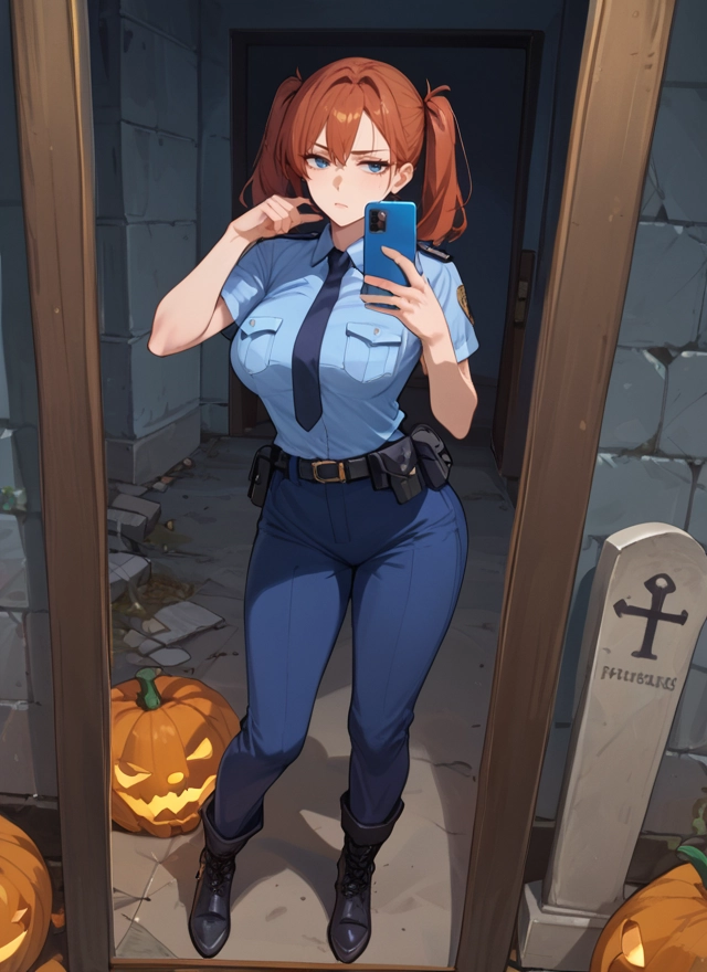 1girl, phone, blue eyes, necktie, uniform, cellphone · Yamete.gg