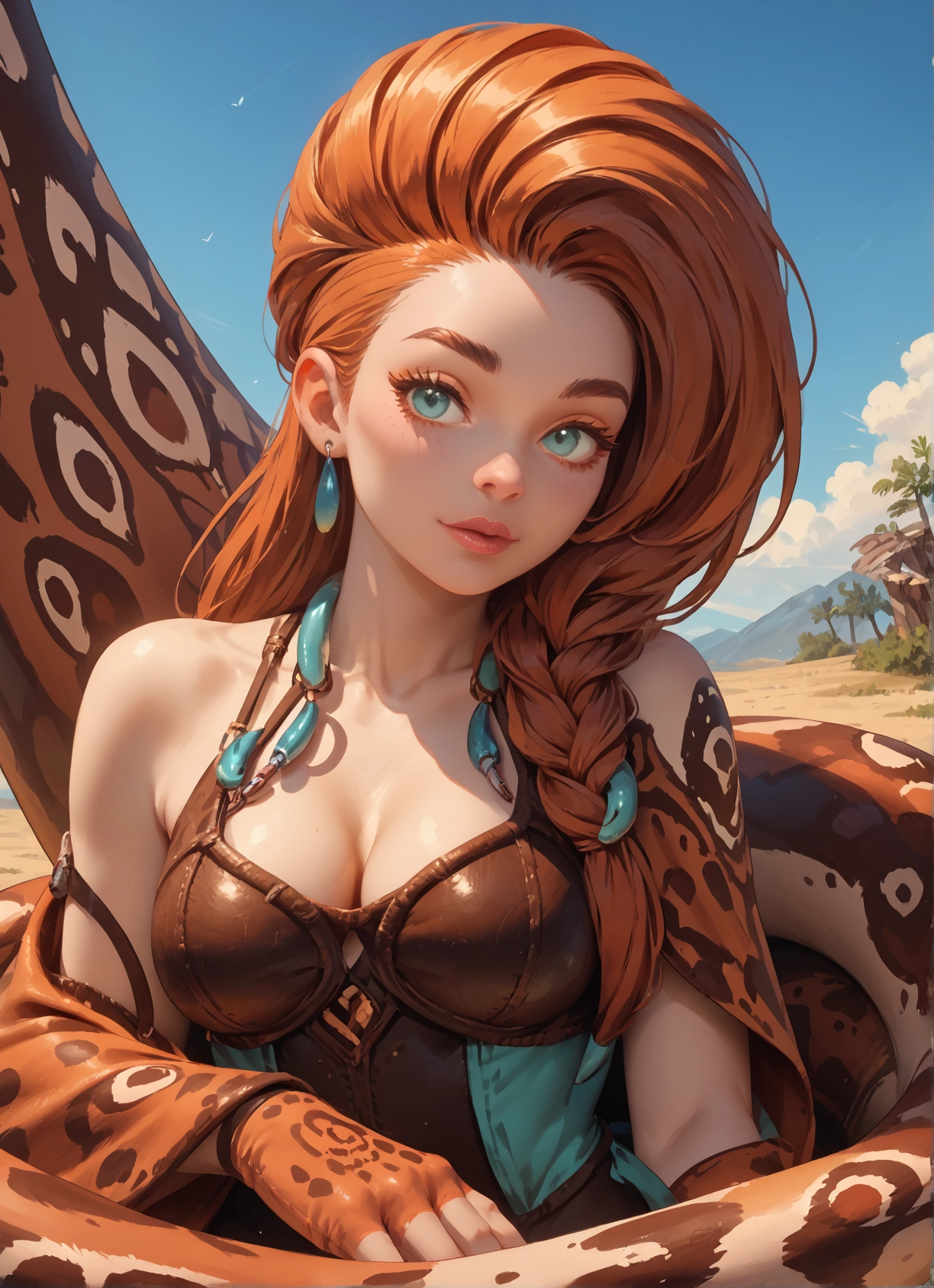 1girl, breasts, solo, jewelry, earrings, cleavage · Yamete.gg