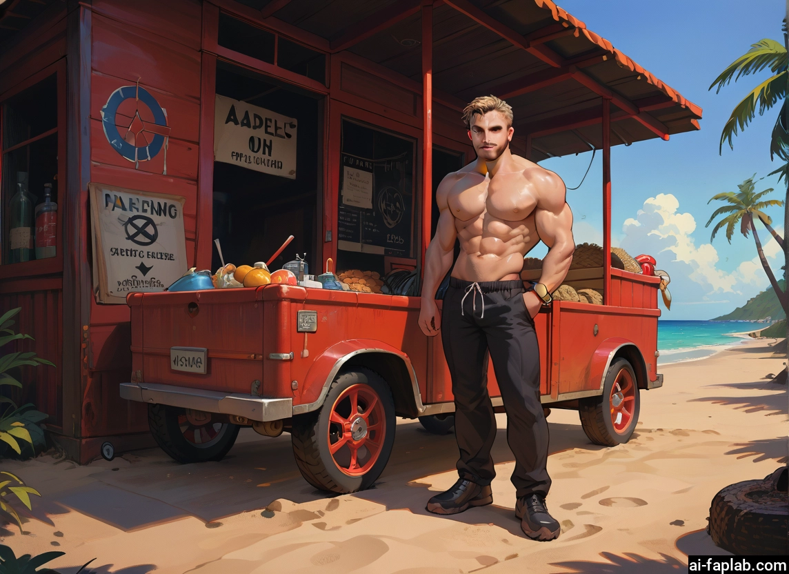 muscular, male focus, 1boy, pectorals, muscular male, abs · Yamete.gg