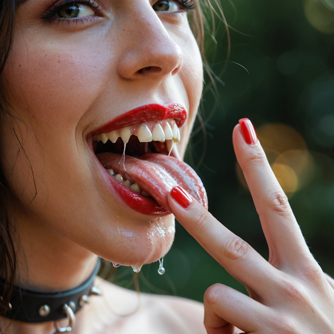 1girl, solo, tongue, tongue out, saliva, open mouth · Yamete.gg