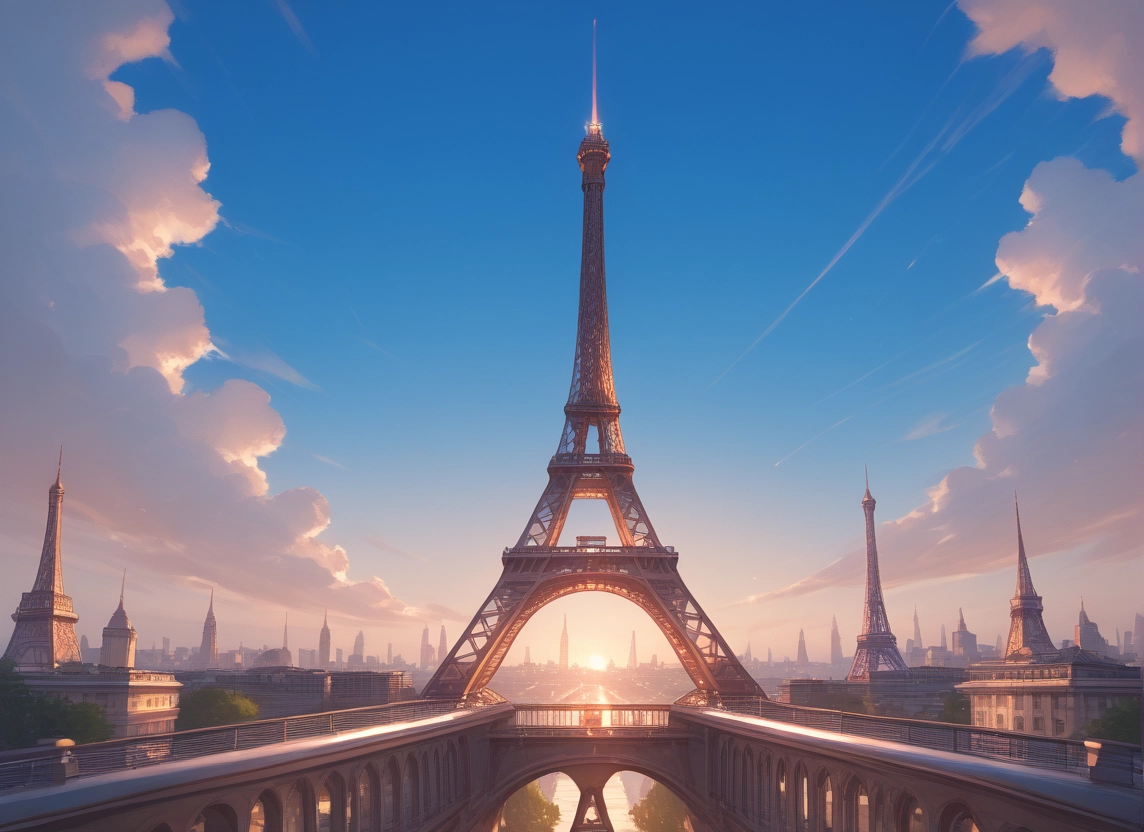 no humans, scenery, sky, cloud, bridge, tower