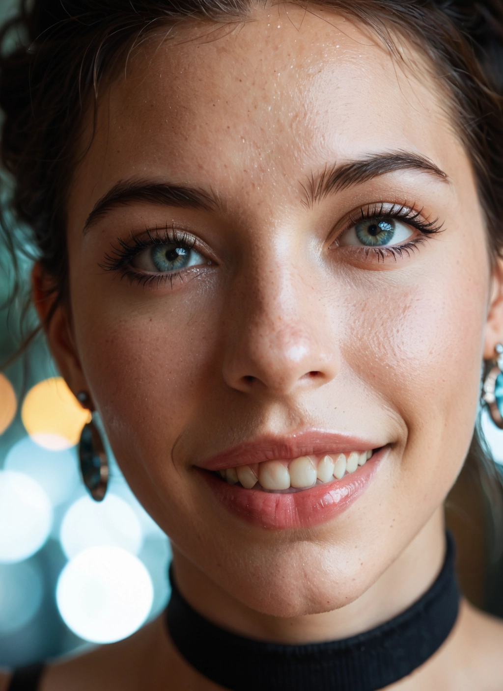 solo, 1girl, earrings, jewelry, choker, teeth · Yamete.gg