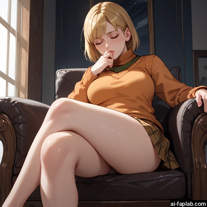 1girl, underwear, panties, skirt, blonde hair, closed eyes · Yamete.gg