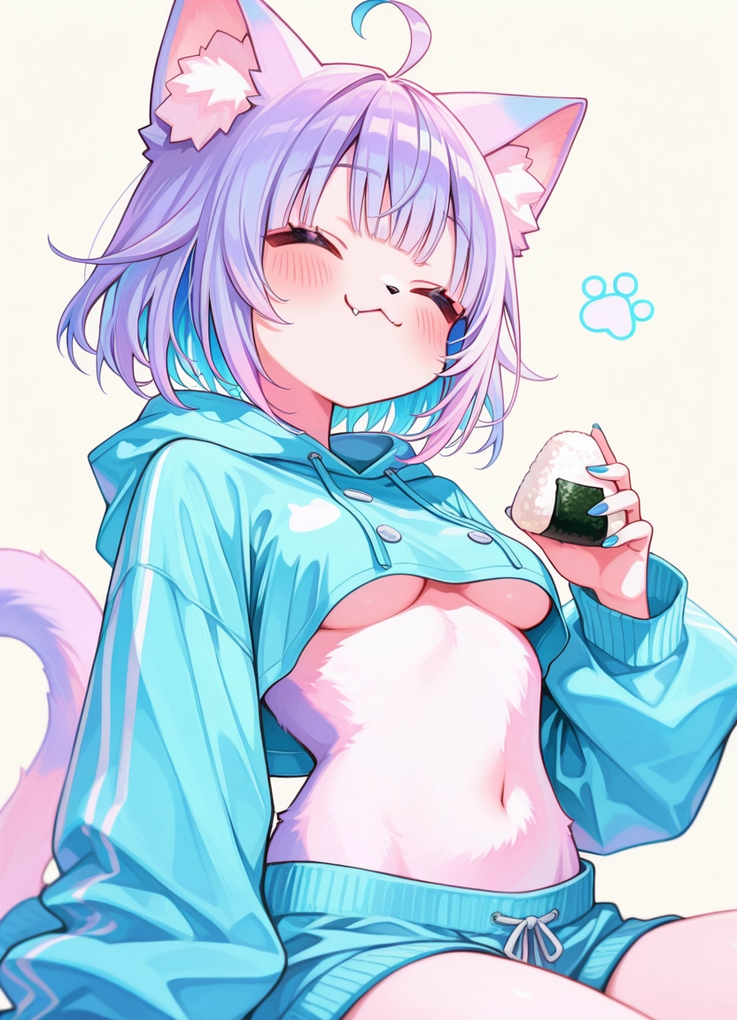 furry, 1girl, onigiri, animal ears, solo, breasts · Yamete.gg