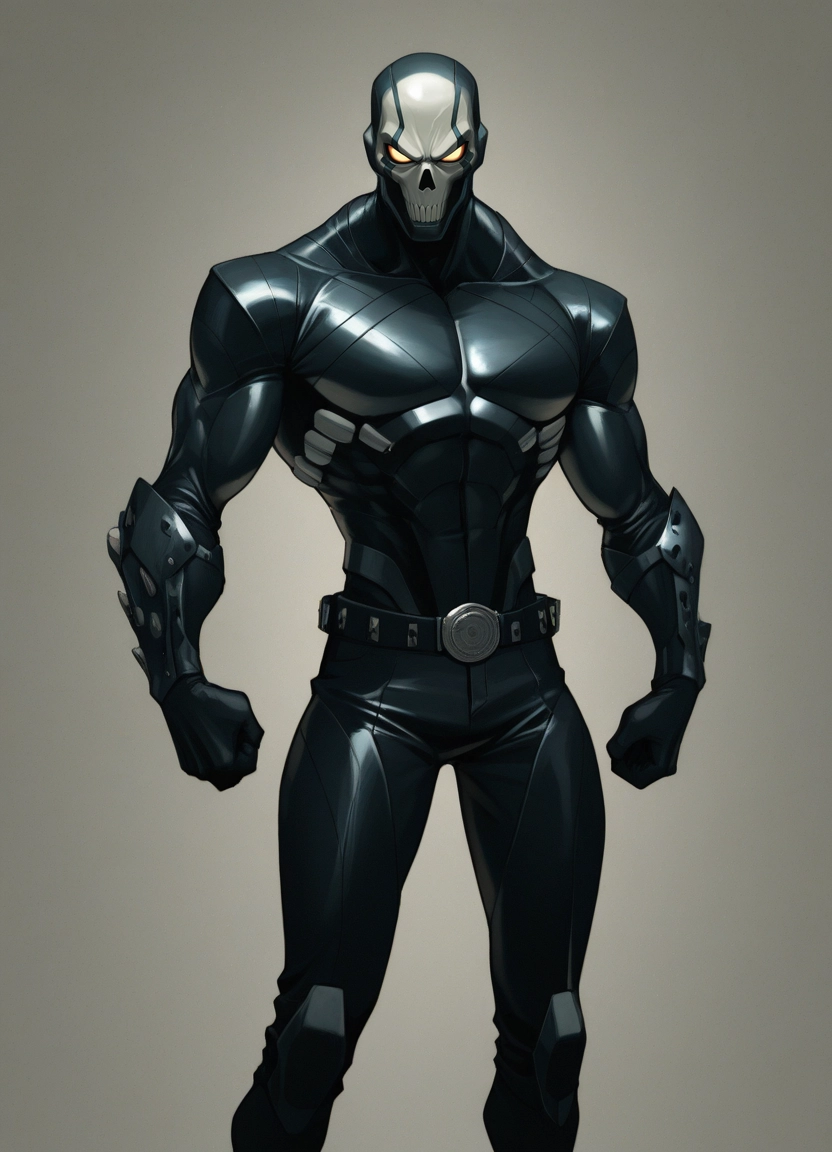 1boy, solo, male focus, mask, belt, clenched hands
