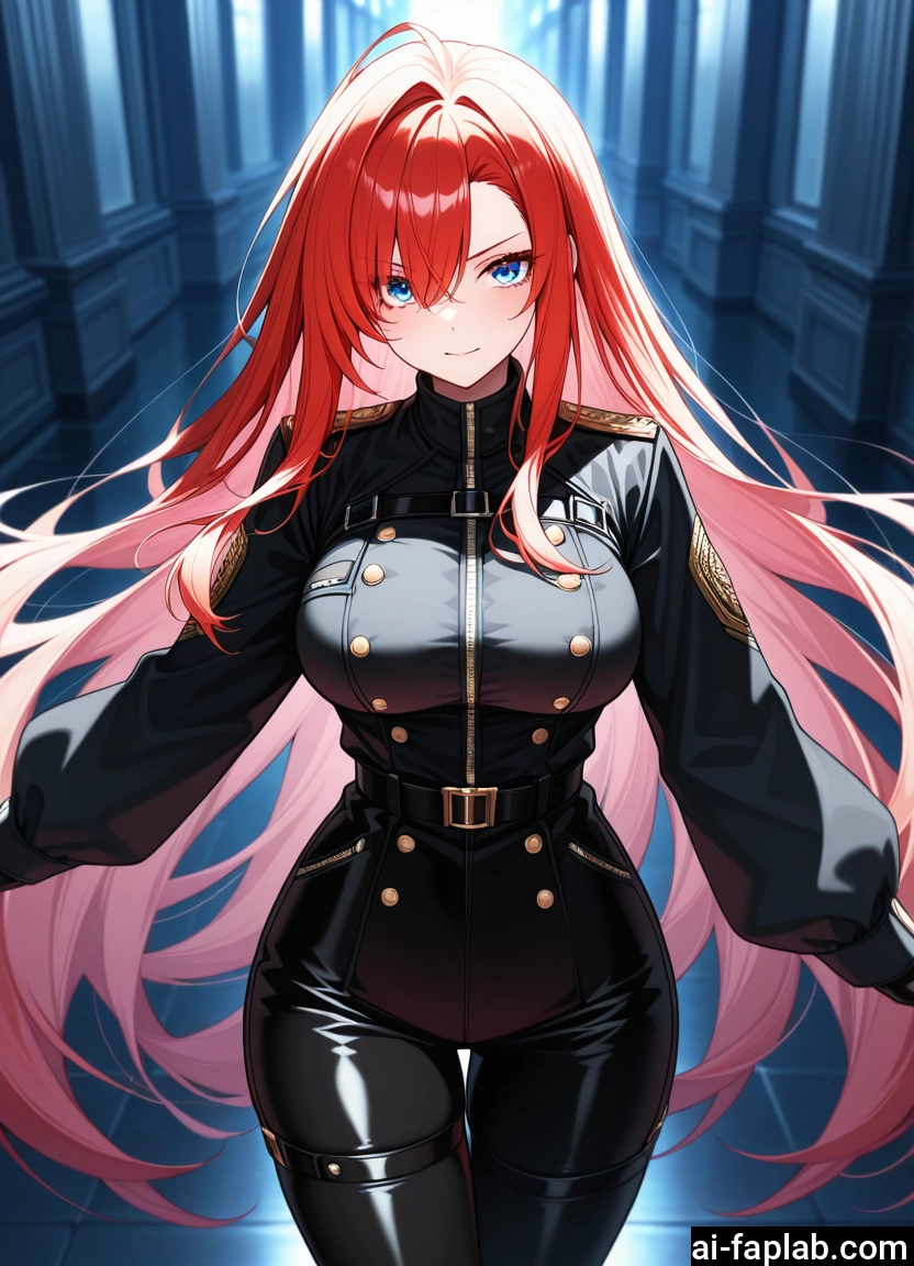1girl, long hair, breasts, blue eyes, solo, red hair · Yamete.gg