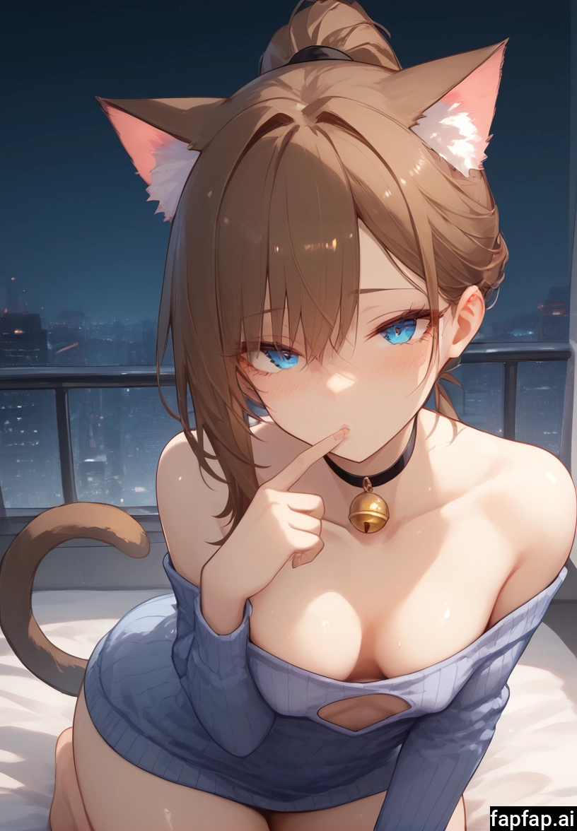 1girl, breasts, animal ears, solo, cat ears, tail · Yamete.gg