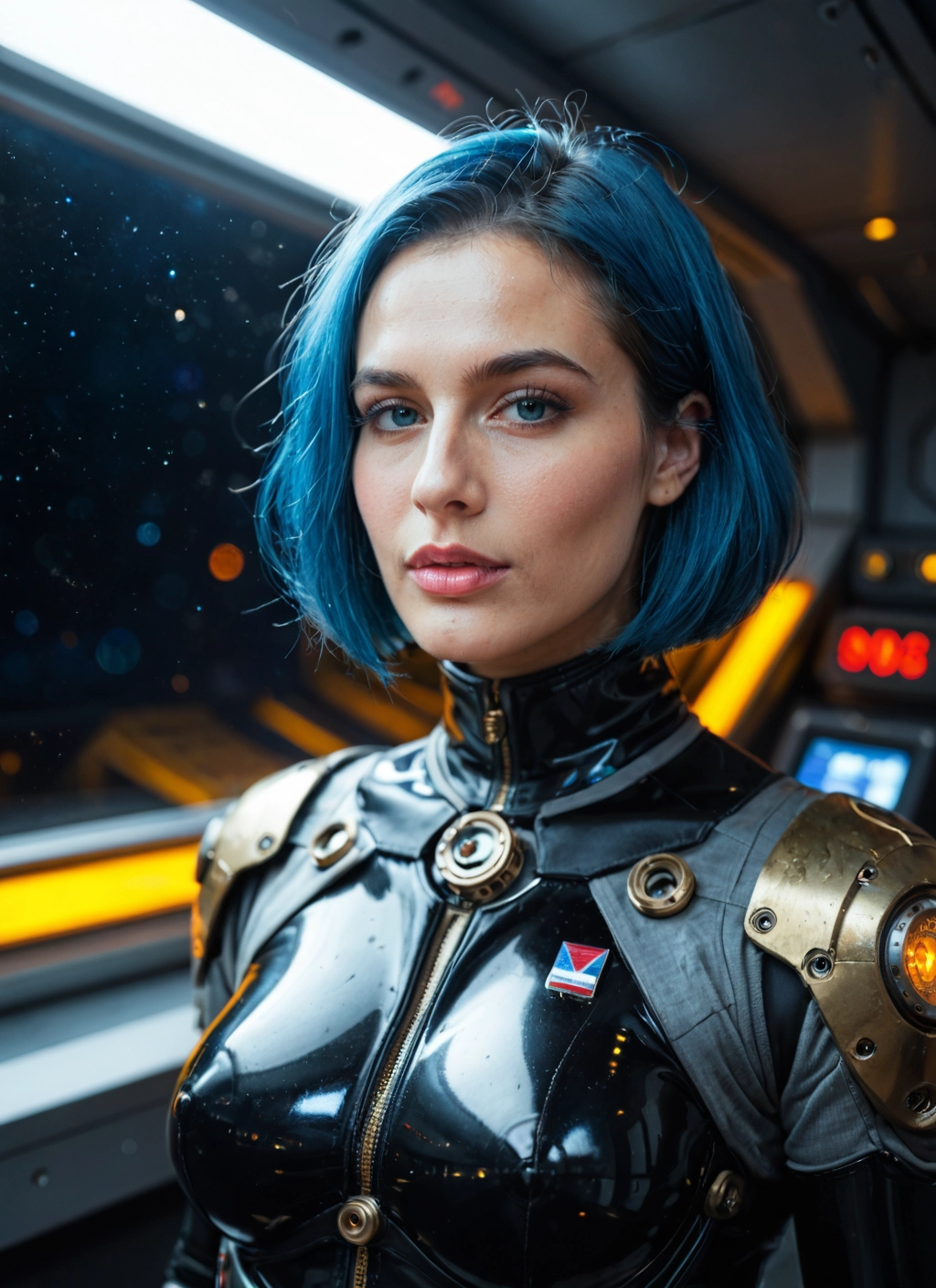 1girl, solo, short hair, bodysuit, looking at viewer, blue eyes · Yamete.gg