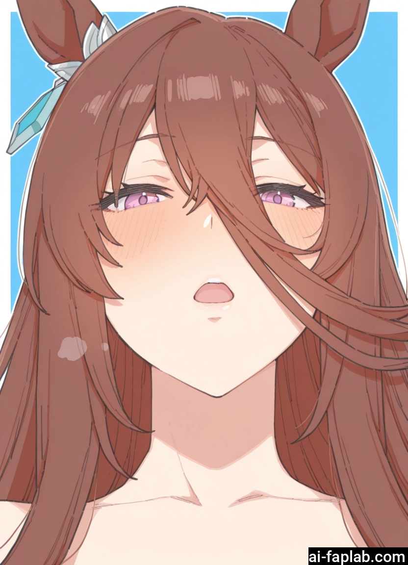 1girl, animal ears, brown hair, solo, horse ears, open mouth