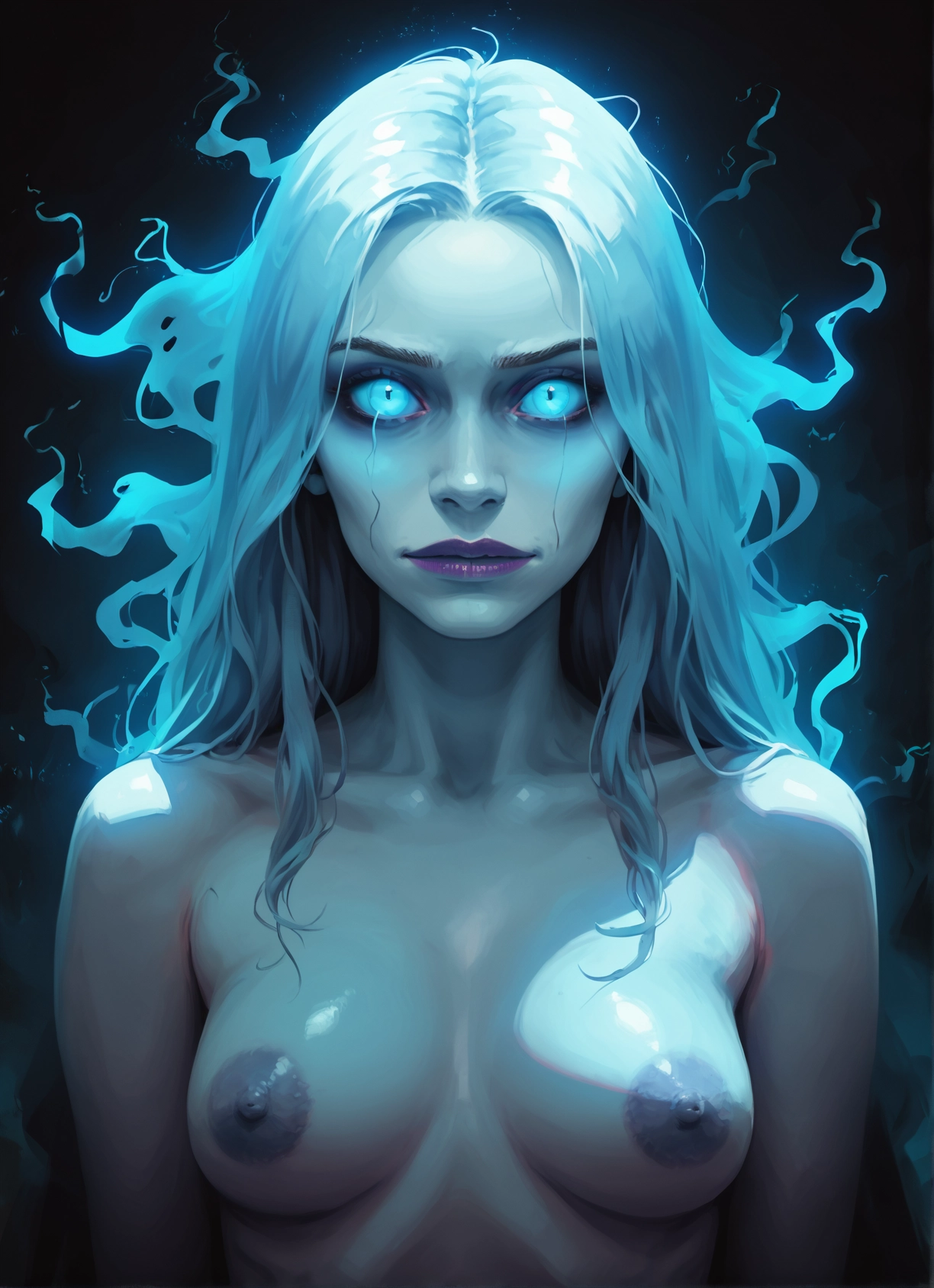 1girl, solo, breasts, nipples, looking at viewer, long hair · Yamete.gg