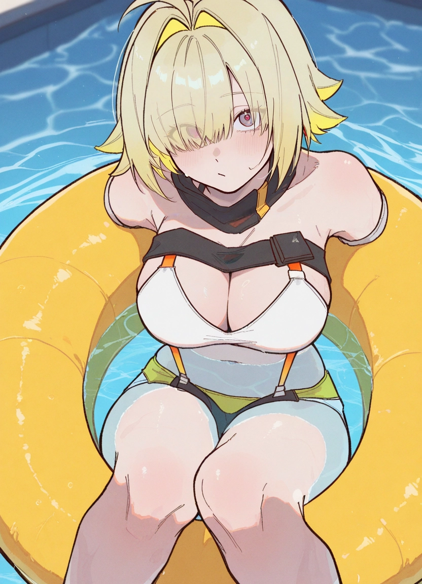 1girl, solo, breasts, blonde hair, large breasts, swimsuit · Yamete.gg