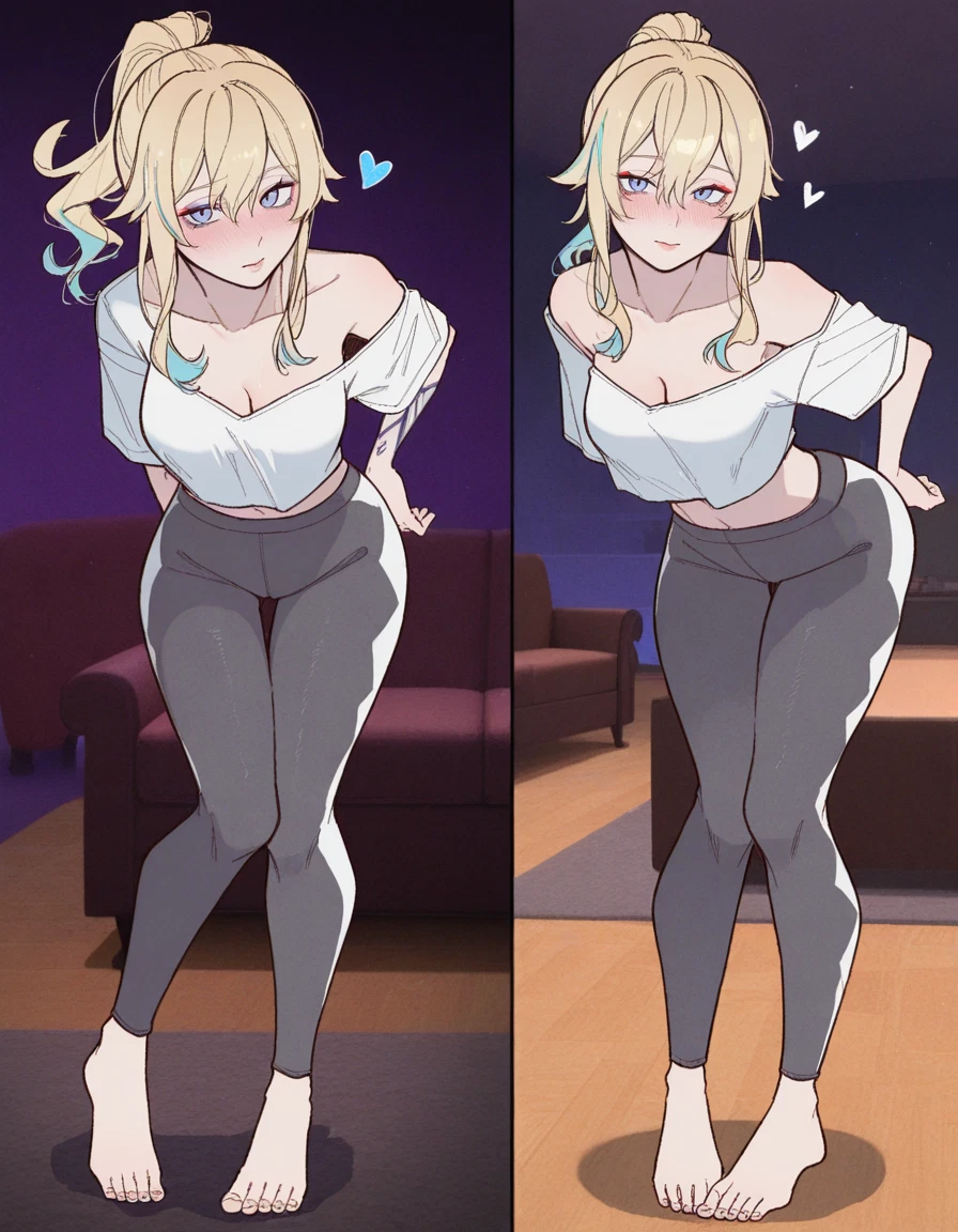 1girl, breasts, blonde hair, barefoot, jean (genshin impact), blue eyes · Yamete.gg