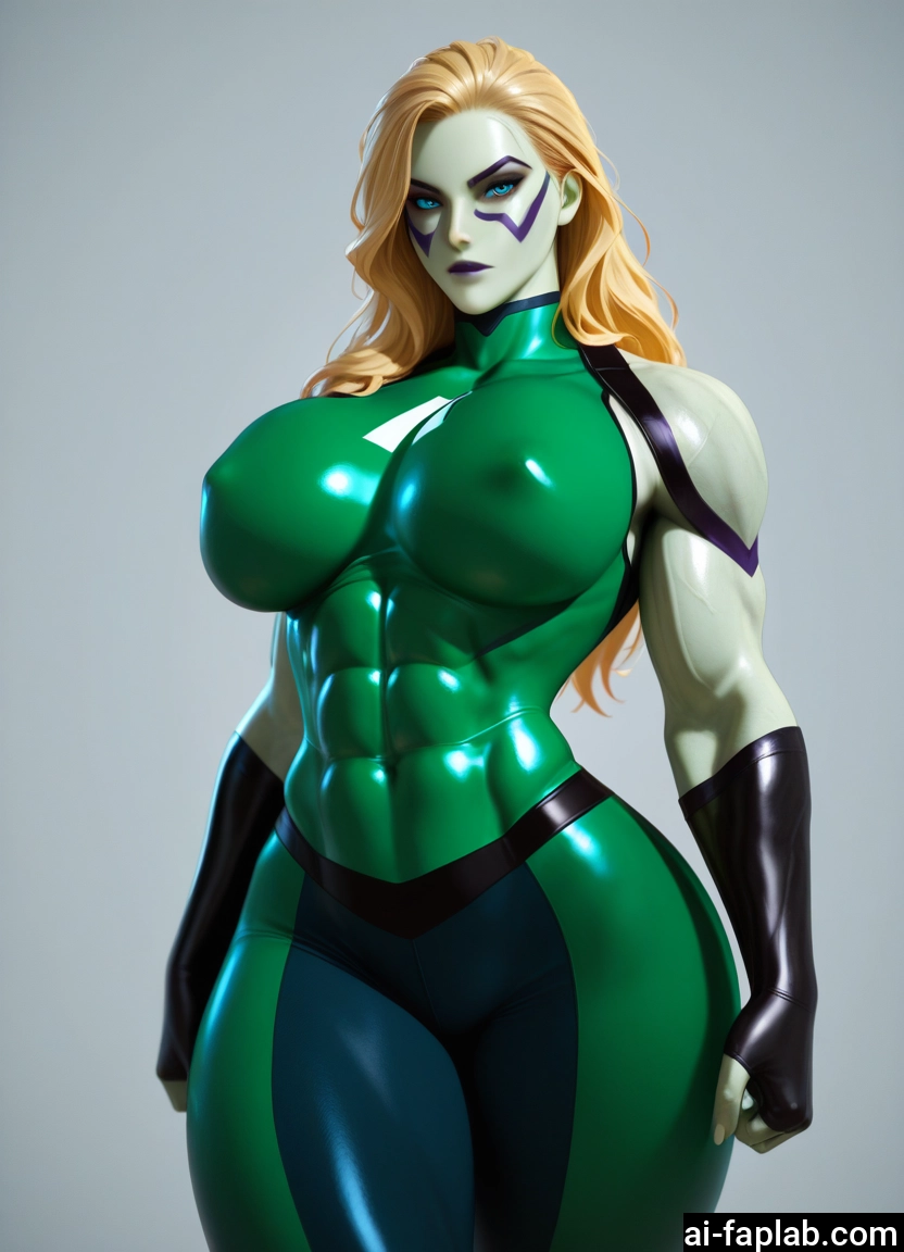 1girl, breasts, solo, muscular, muscular female, covered nipples · Yamete.gg