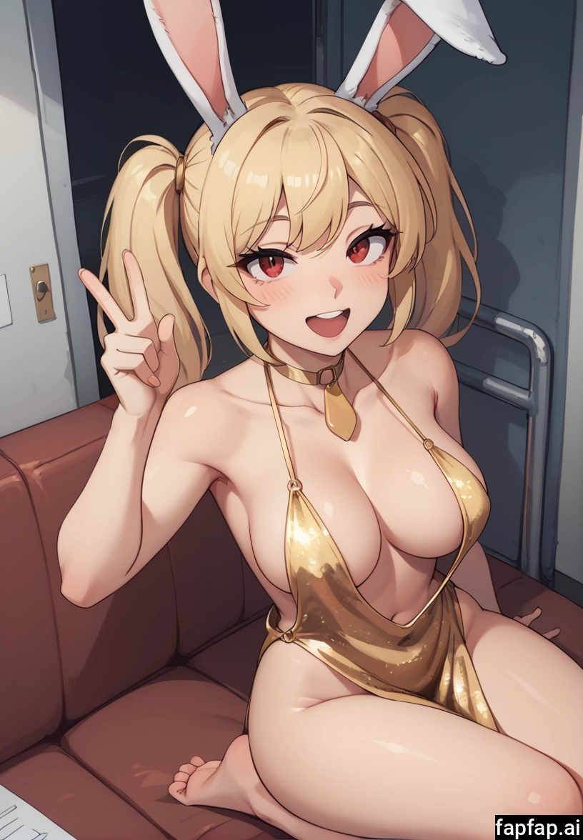 1girl, breasts, animal ears, solo, rabbit ears, red eyes · Yamete.gg