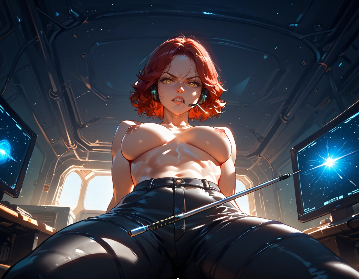 1girl, breasts, nipples, pants, solo, topless · Yamete.gg