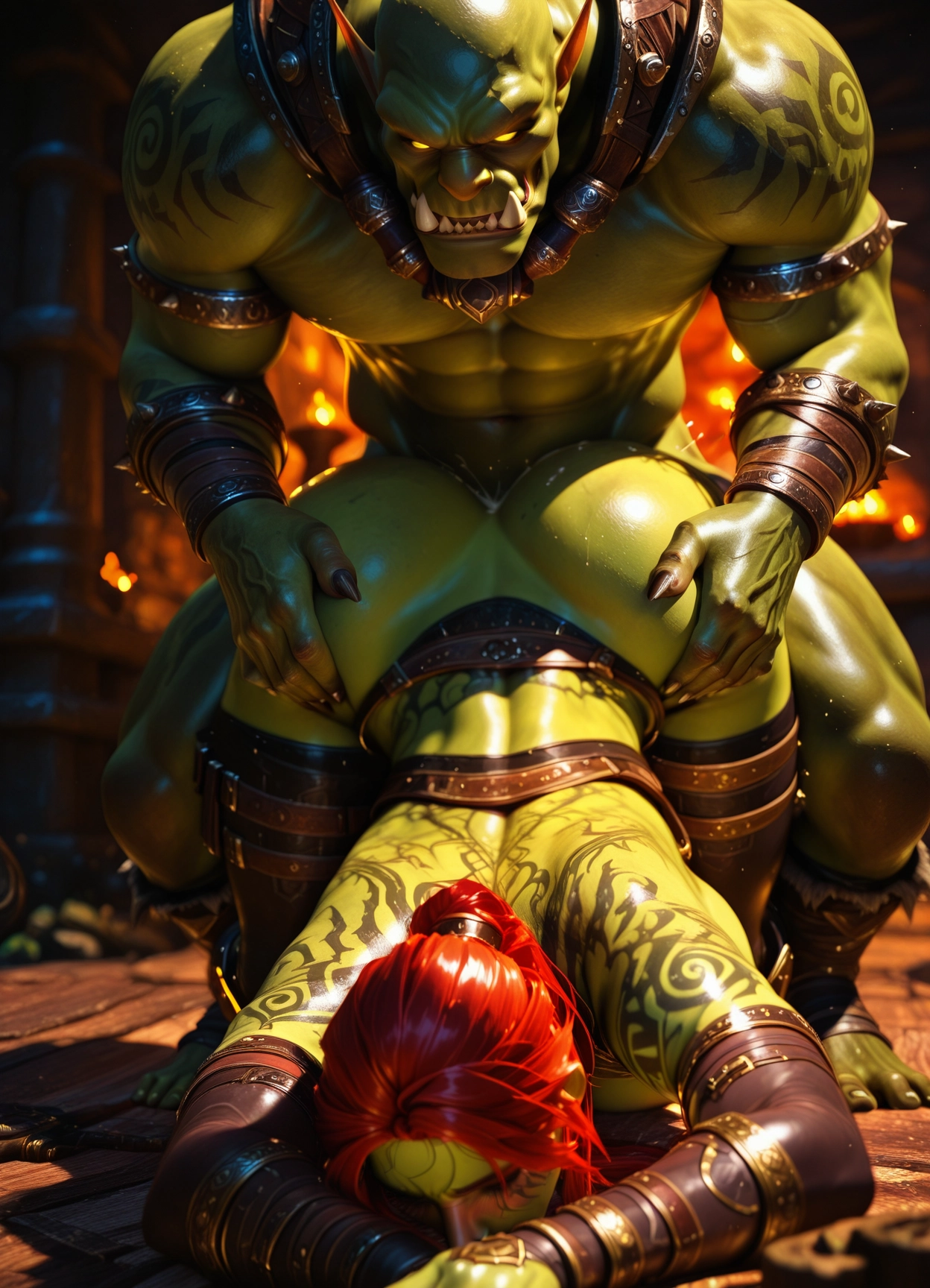 1girl, green skin, sex, 1boy, hetero, colored skin · Yamete.gg