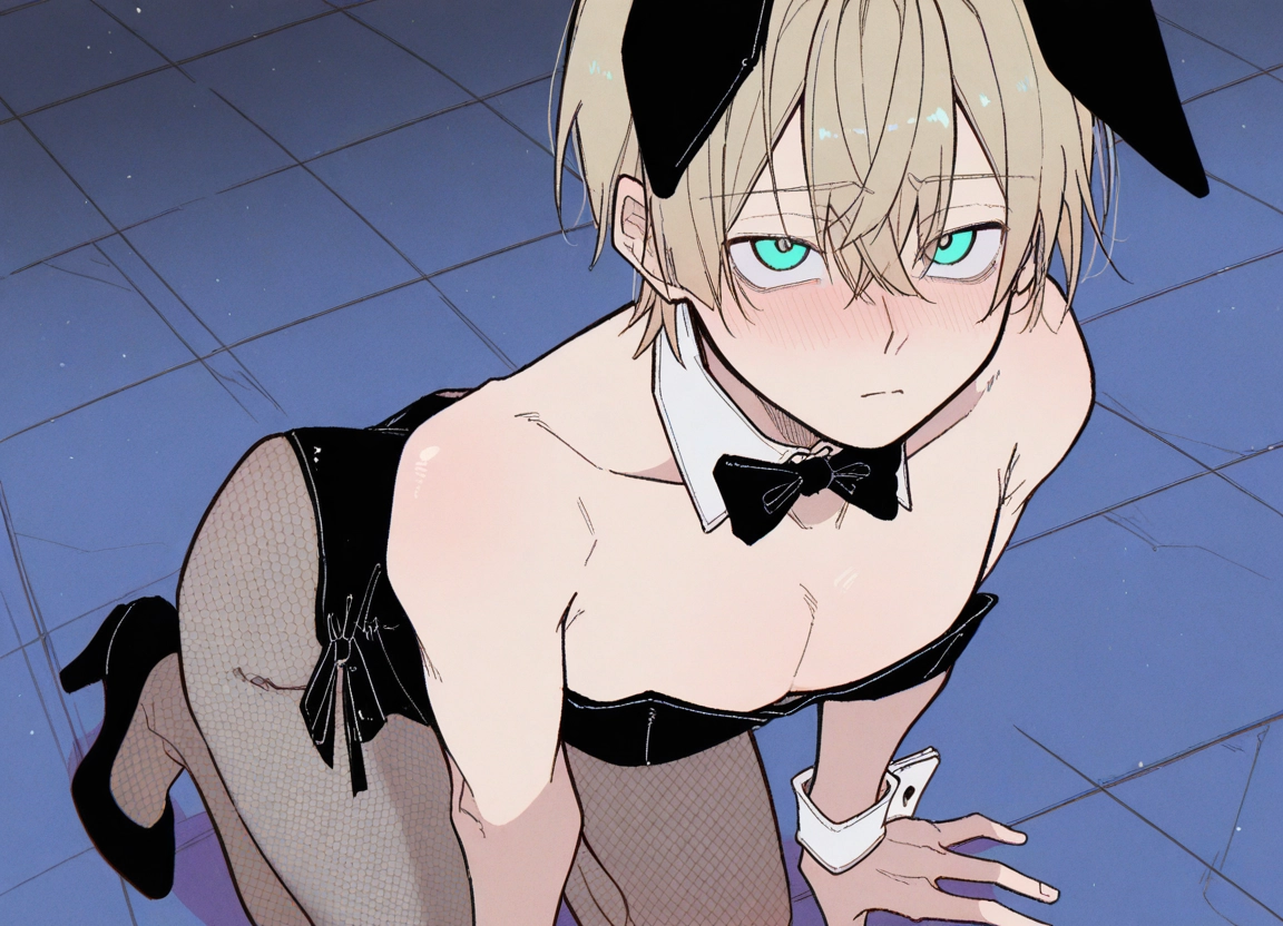 1boy, male focus, animal ears, rabbit ears, male playboy bunny, playboy bunny · Yamete.gg