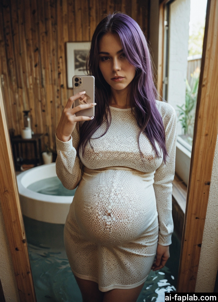 1girl, phone, selfie, solo, cellphone, purple hair · Yamete.gg