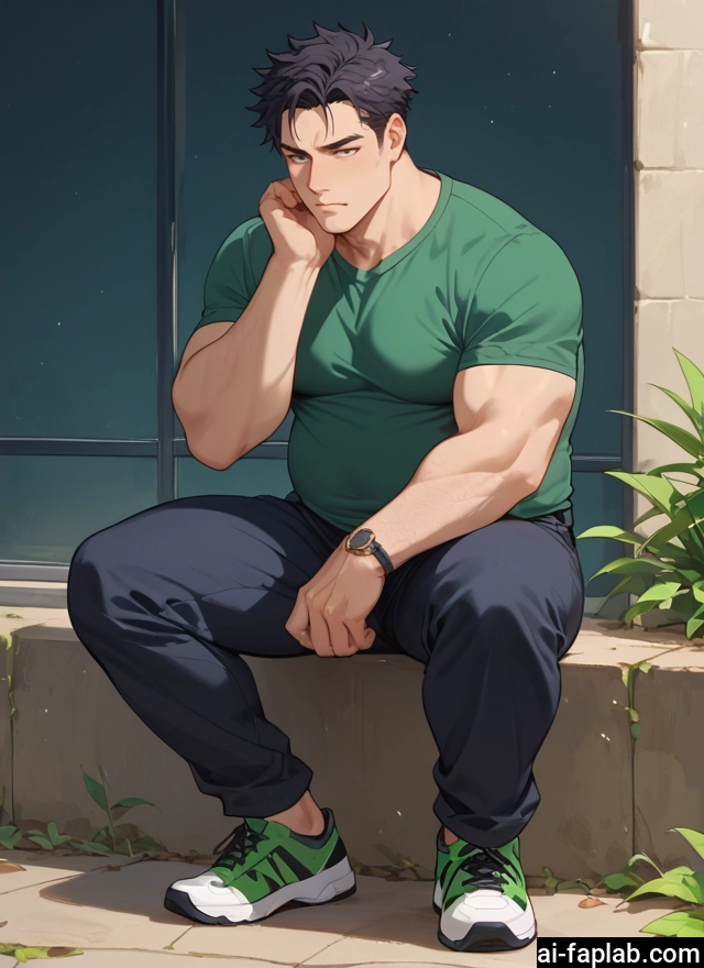 bara, male focus, 1boy, muscular male, muscular, solo · Yamete.gg