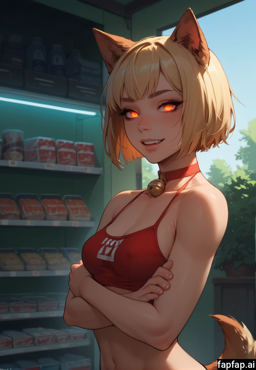 1girl, breasts, animal ears, solo, blonde hair, short hair · Yamete.gg