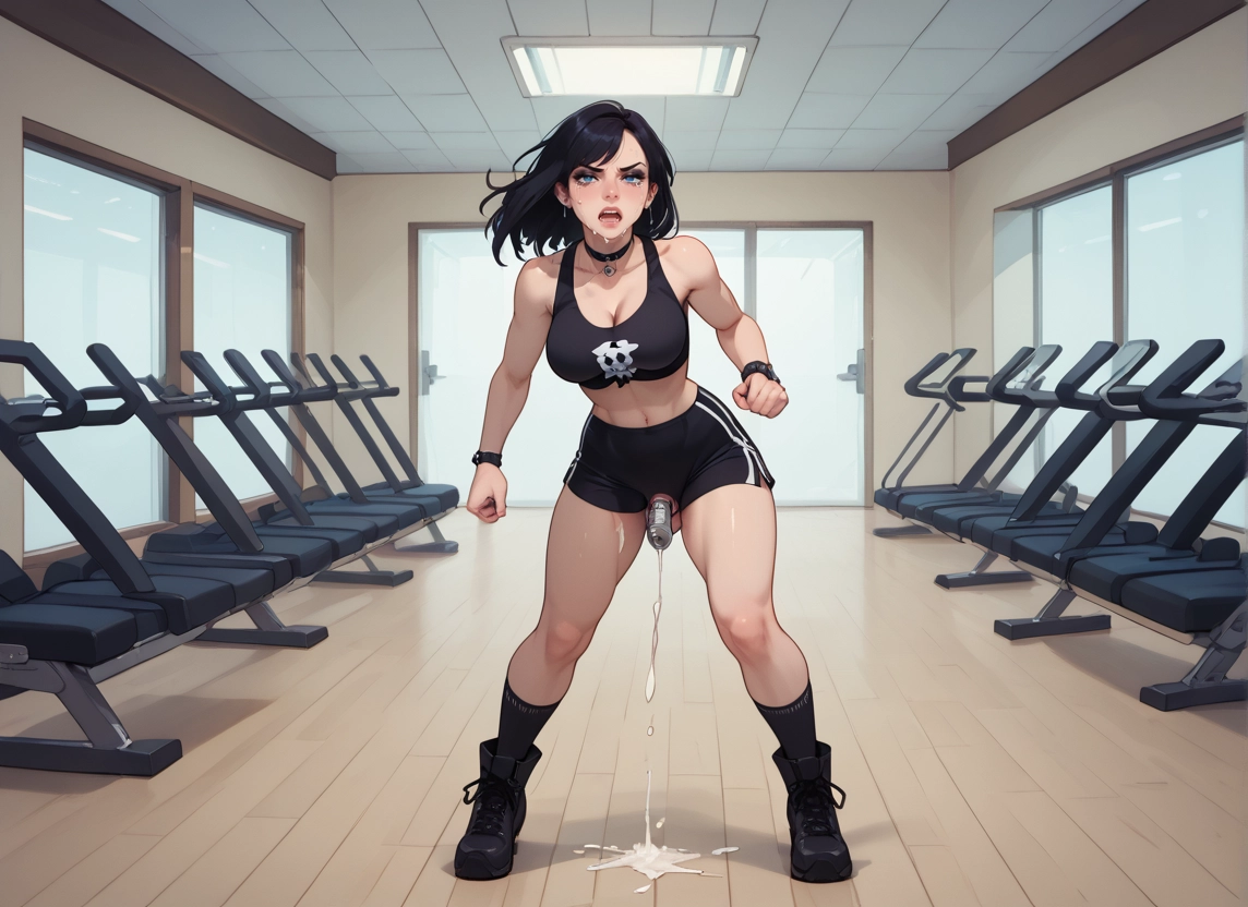 1girl, breasts, black hair, solo, sex toy, blue eyes · Yamete.gg