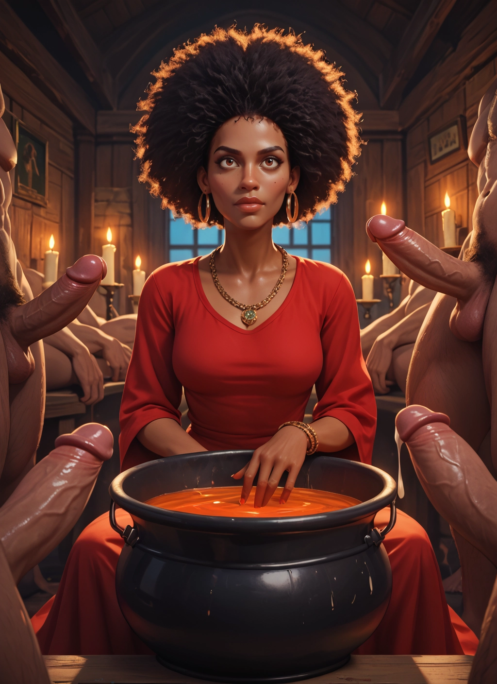 1girl, jewelry, uncensored, necklace, afro, penis · Yamete.gg