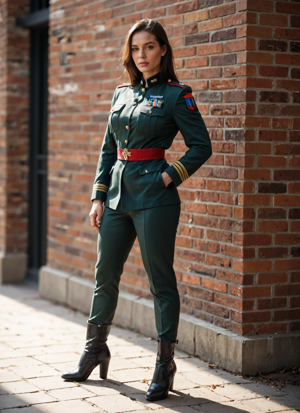 1girl, solo, uniform, military, military uniform, boots · Yamete.gg