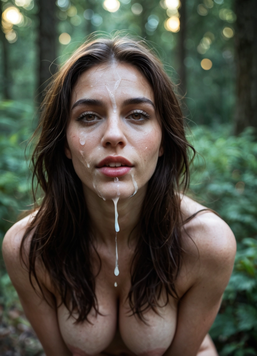 1girl, solo, cum, facial, breasts, freckles · Yamete.gg