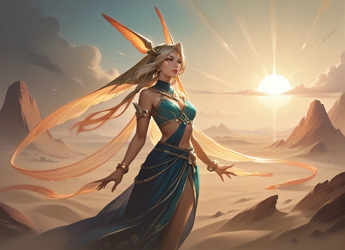 1girl, solo, sun, long hair, jewelry, breasts · Yamete.gg