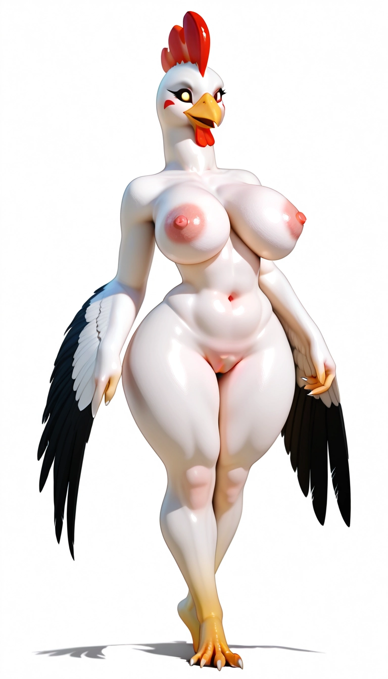 1girl, breasts, solo, nipples, wings, navel · Yamete.gg