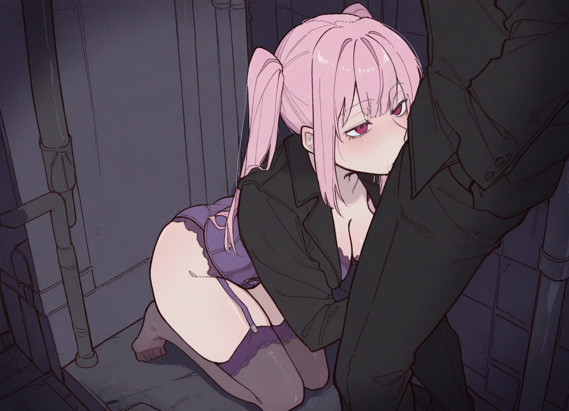 1girl, 1boy, oral, hetero, pink hair, fellatio · Yamete.gg