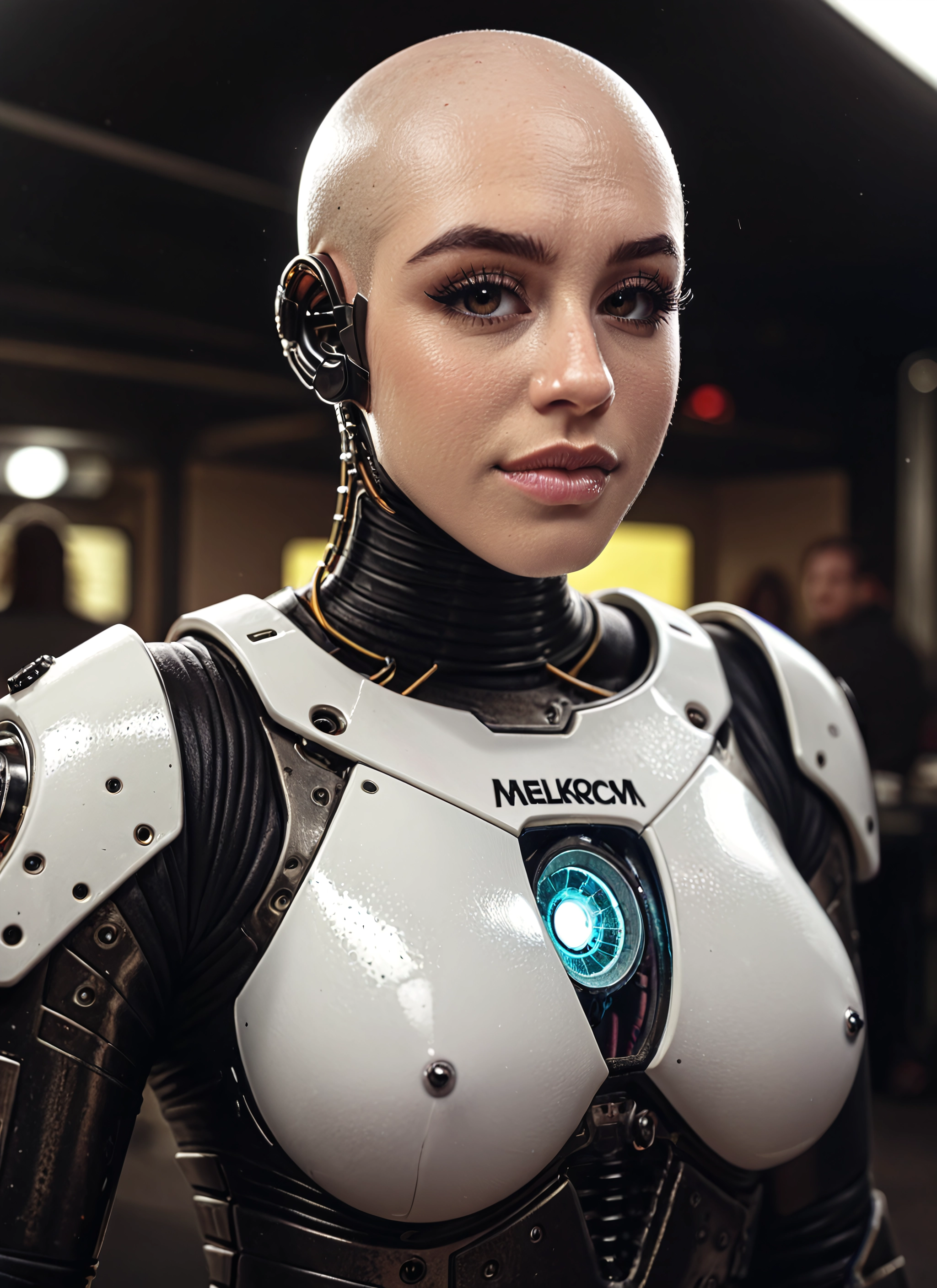 1girl, bald, brown eyes, bald girl, 3d, solo · Yamete.gg