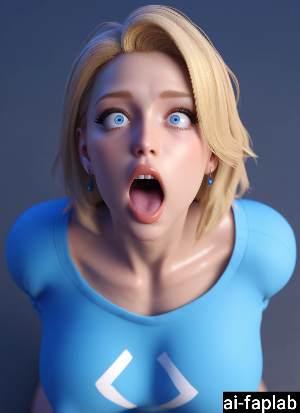 1girl, solo, breasts, blonde hair, blue eyes, earrings