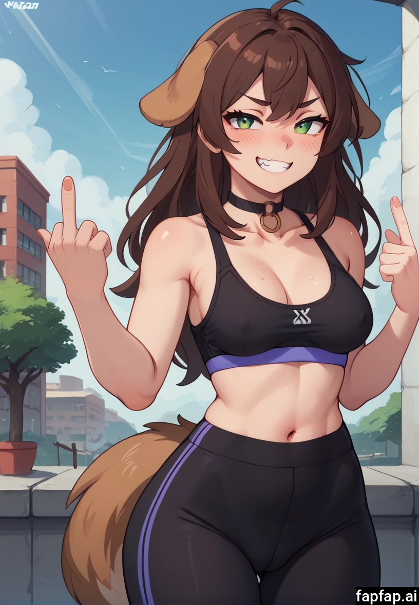 1girl, breasts, green eyes, brown hair, solo, animal ears · Yamete.gg