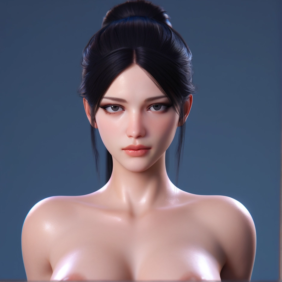 1girl, solo, breasts, black hair, looking at viewer, realistic · Yamete.gg