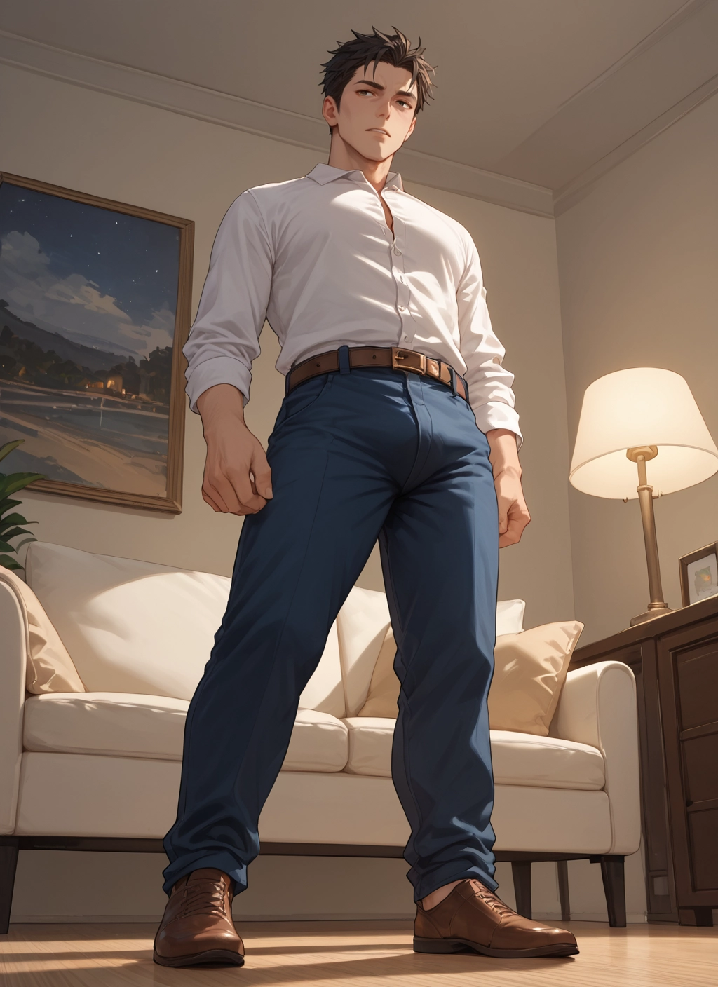 1boy, male focus, solo, shirt, pants, full body · Yamete.gg
