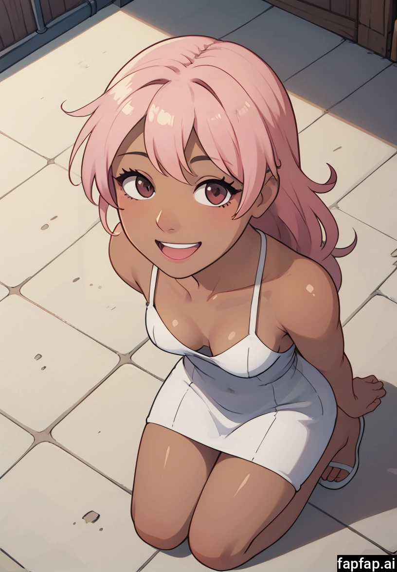 1girl, solo, breasts, dress, pink hair, smile · Yamete.gg