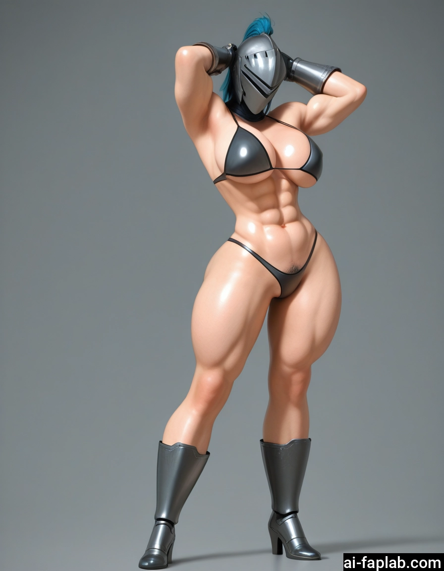 1girl, solo, breasts, abs, muscular, pubic hair