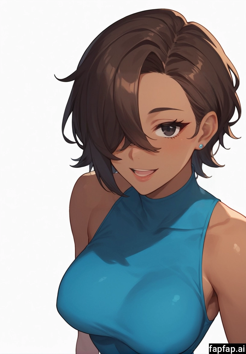 1girl, solo, breasts, brown hair, dark-skinned female, dark skin
