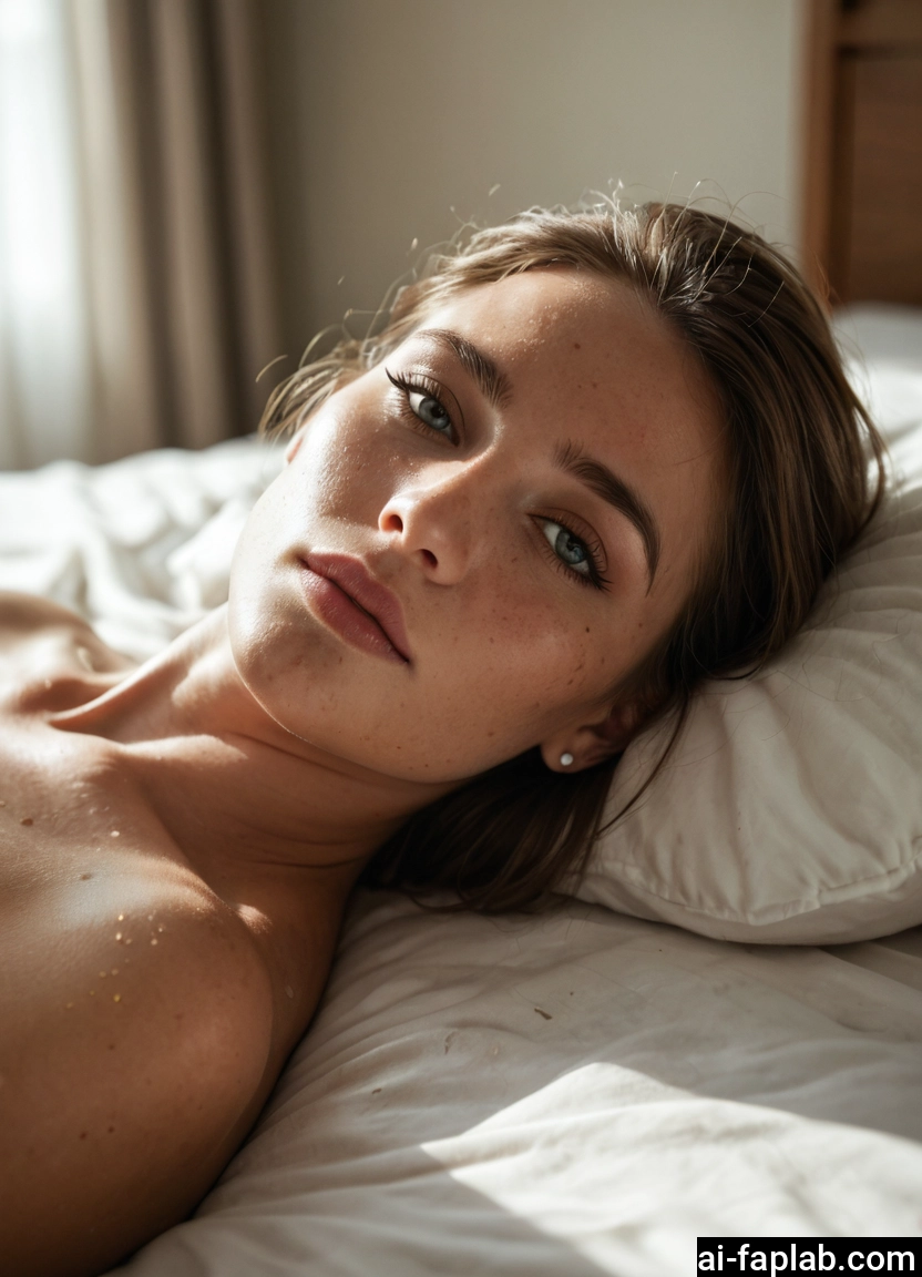 1girl, solo, looking at viewer, lying, pillow, jewelry