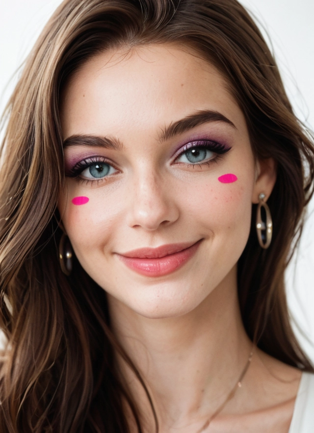 1girl, solo, jewelry, earrings, brown hair, smile · Yamete.gg